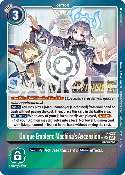 Unique Emblem: Machina's Ascension [P-237] (Store Tournament 2026 Vol. 2 Winner Pack) [Promotional Cards] | Black Swamp Games