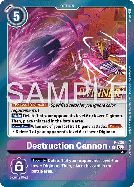 Destruction Cannon [P-238] (Store Tournament 2026 Vol. 2 Winner Pack) [Promotional Cards] | Black Swamp Games