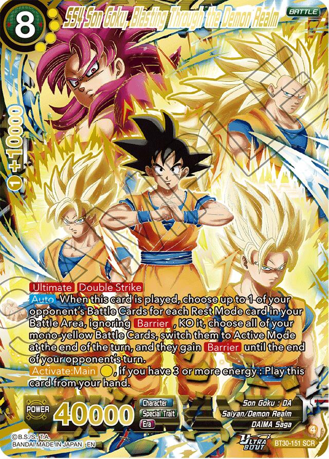 SS4 Son Goku, Blasting Through the Demon Realm (SCR) (BT30-151) [Three Glorious Fighters] | Black Swamp Games
