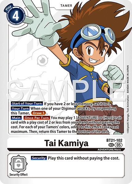 Tai Kamiya [BT21-102] (Reprint) [Advanced Booster Digimon Generation] | Black Swamp Games