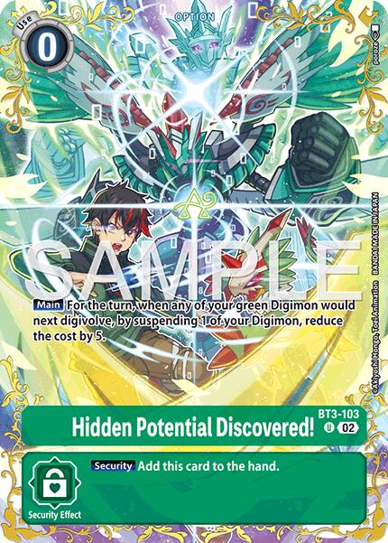 Hidden Potential Discovered! [BT3-103] (Alternate Art) [Dual Revolution] | Black Swamp Games