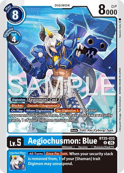 Aegiochusmon: Blue [BT25-025] [Dual Revolution] | Black Swamp Games