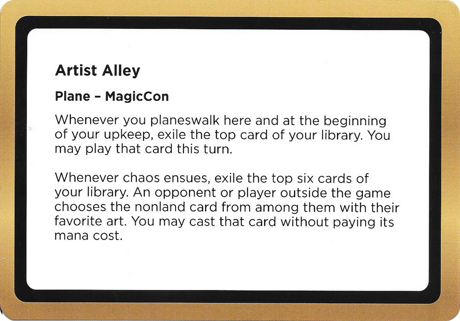 Artist Alley (Black Lotus Unknown Planechase) [Oversize Cards] | Black Swamp Games