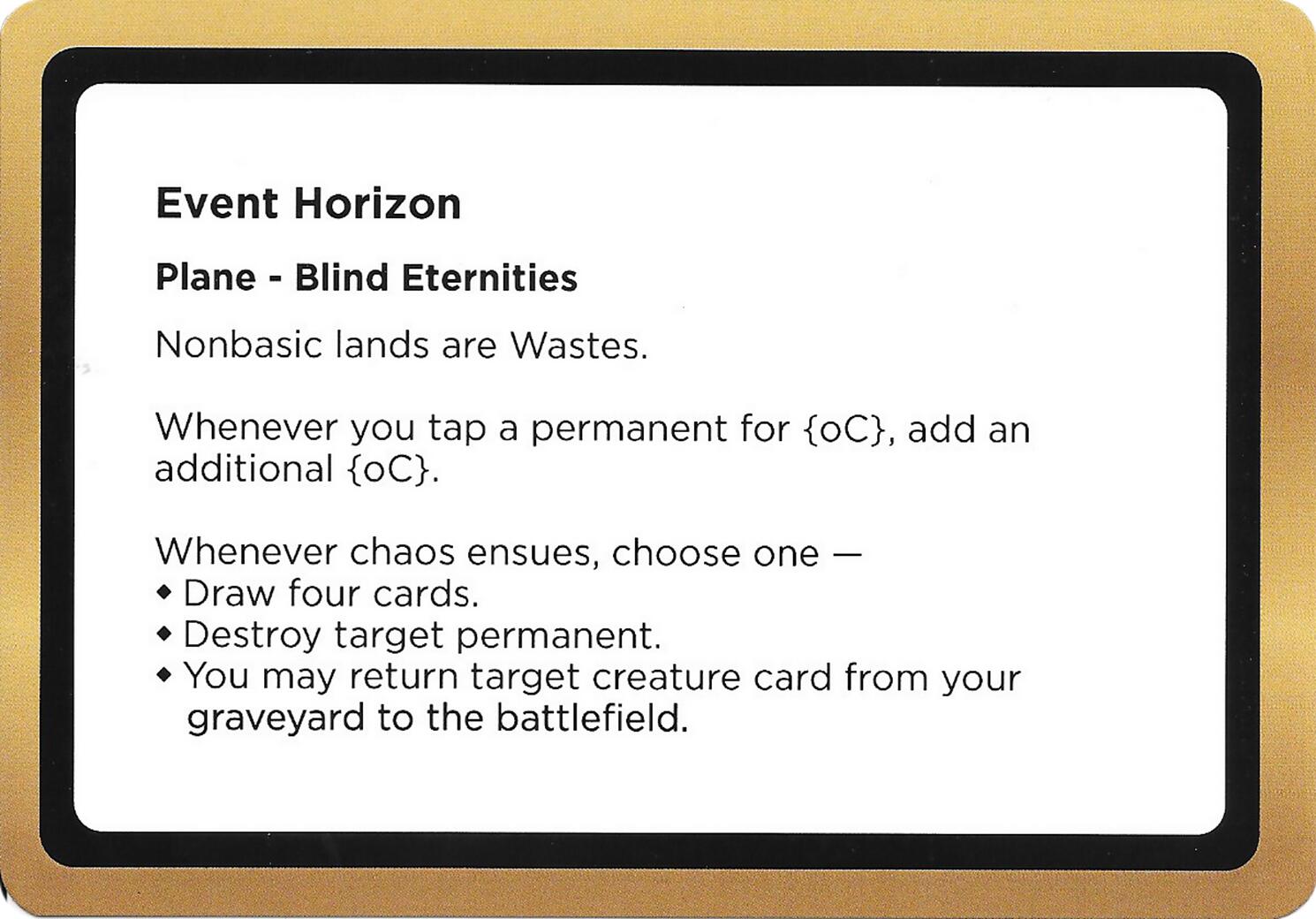 Event Horizon (Black Lotus Unknown Planechase) [Oversize Cards] | Black Swamp Games