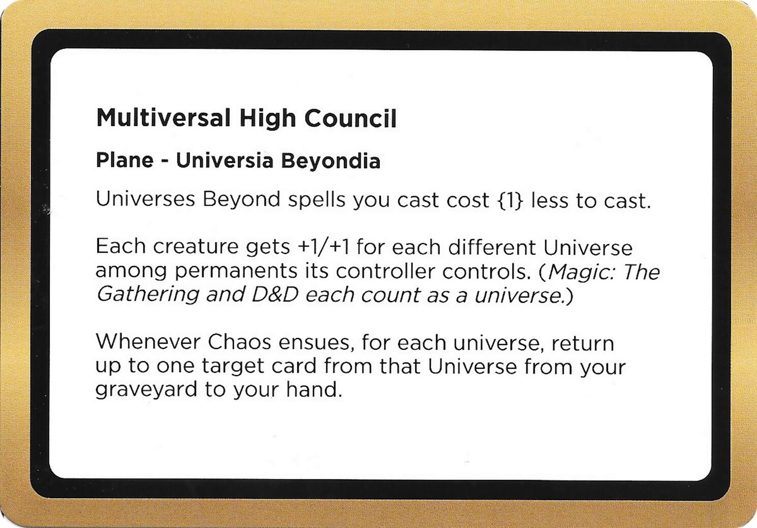 Multiversal High Council (Black Lotus Unknown Planechase) [Oversize Cards] | Black Swamp Games