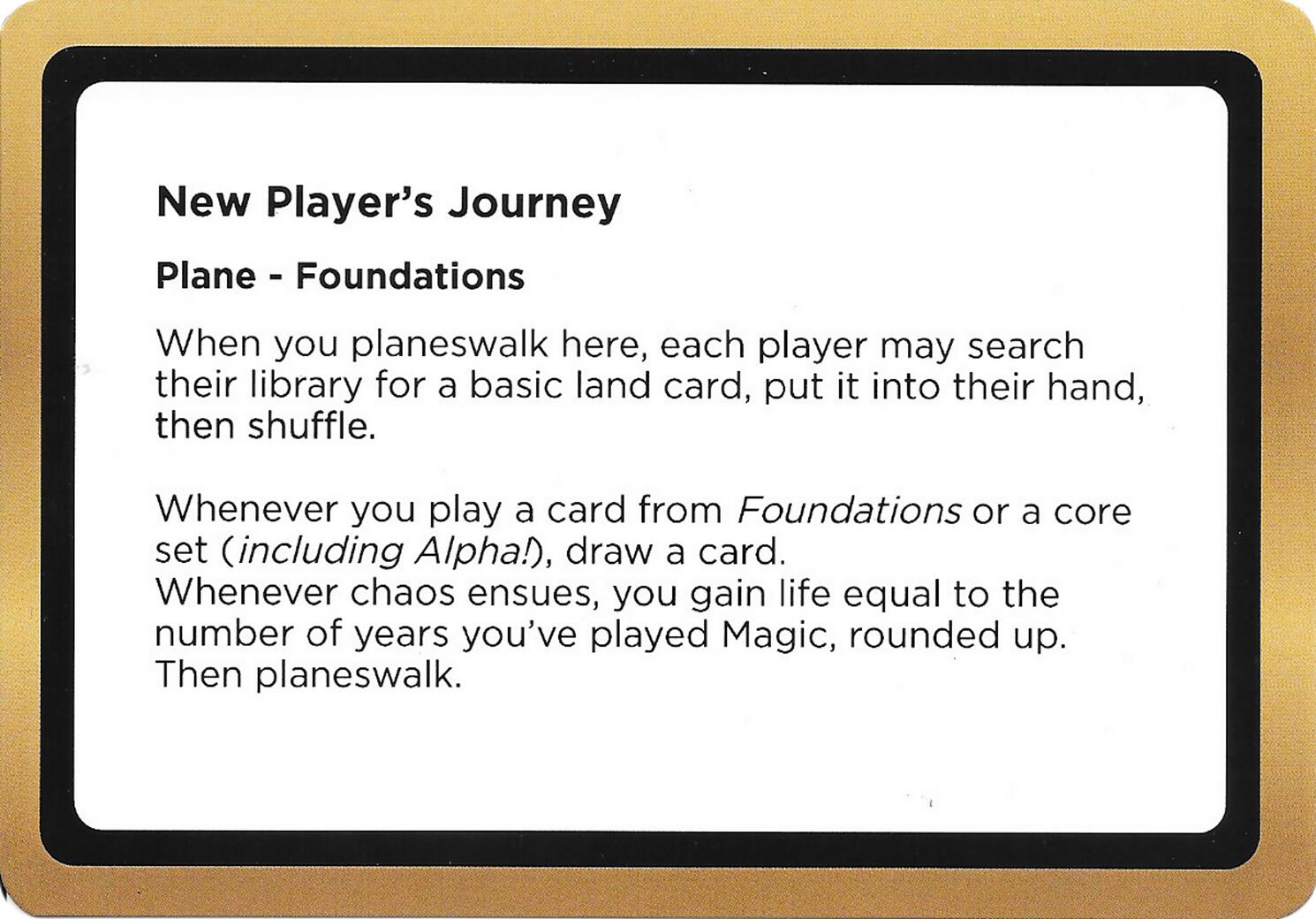 New Player's Journey (Black Lotus Unknown Planechase) [Oversize Cards] | Black Swamp Games