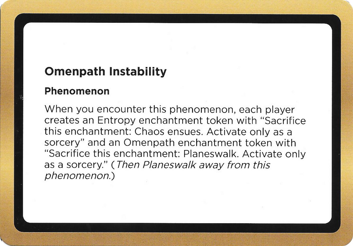 Omenpath Instability (Black Lotus Unknown Planechase) [Oversize Cards] | Black Swamp Games
