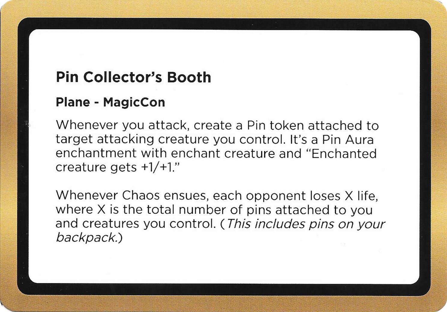 Pin Collector's Booth (Black Lotus Unknown Planechase) [Oversize Cards] | Black Swamp Games