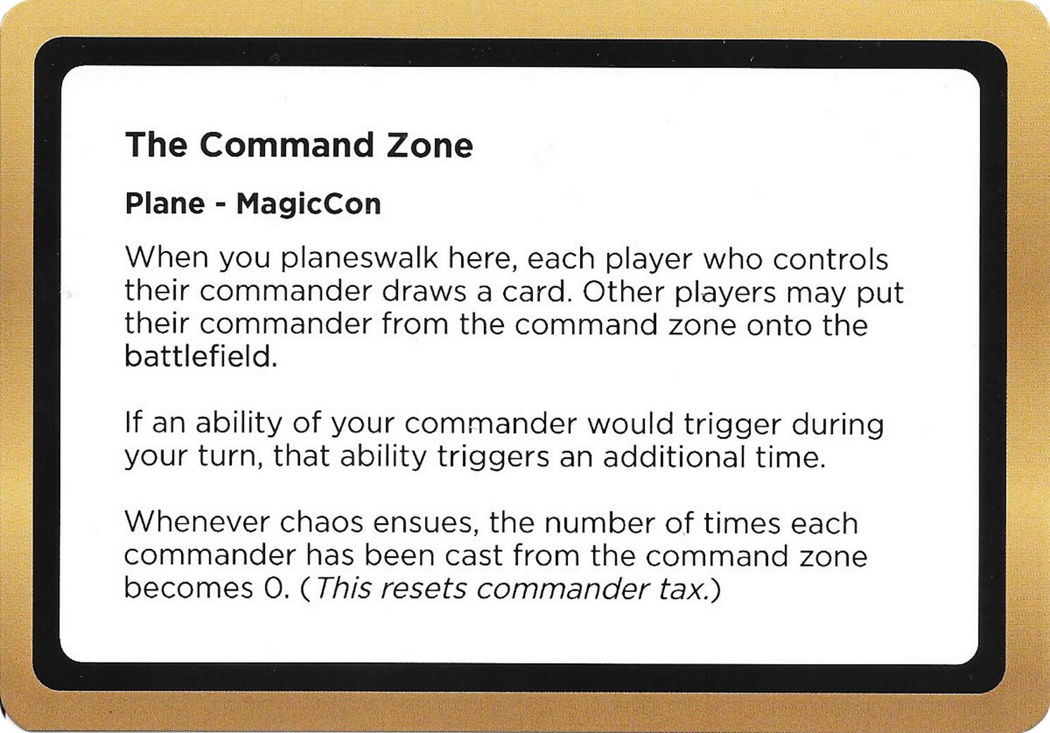 The Command Zone (Black Lotus Unknown Planechase) [Oversize Cards] | Black Swamp Games