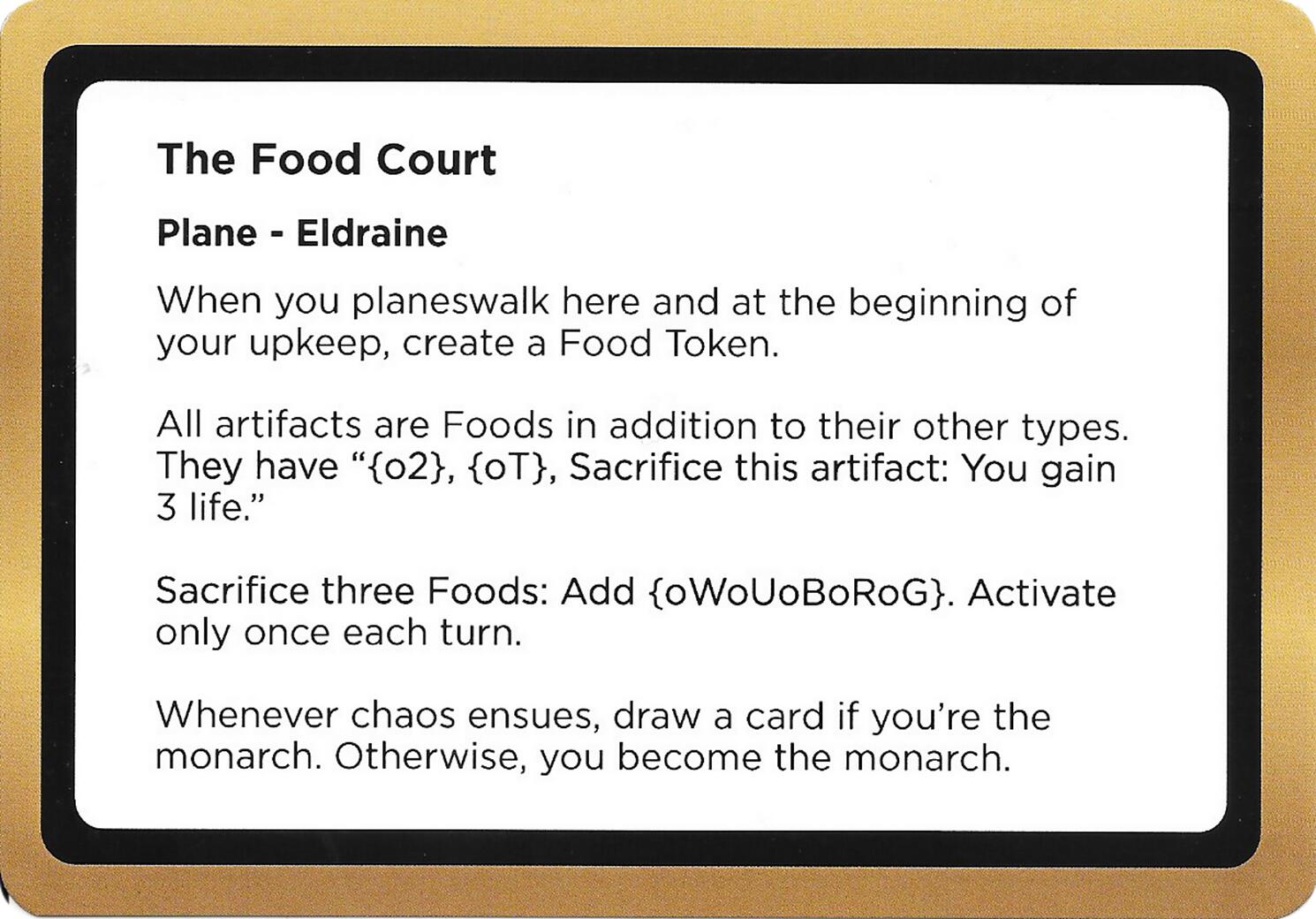 The Food Court (Black Lotus Unknown Planechase) [Oversize Cards] | Black Swamp Games