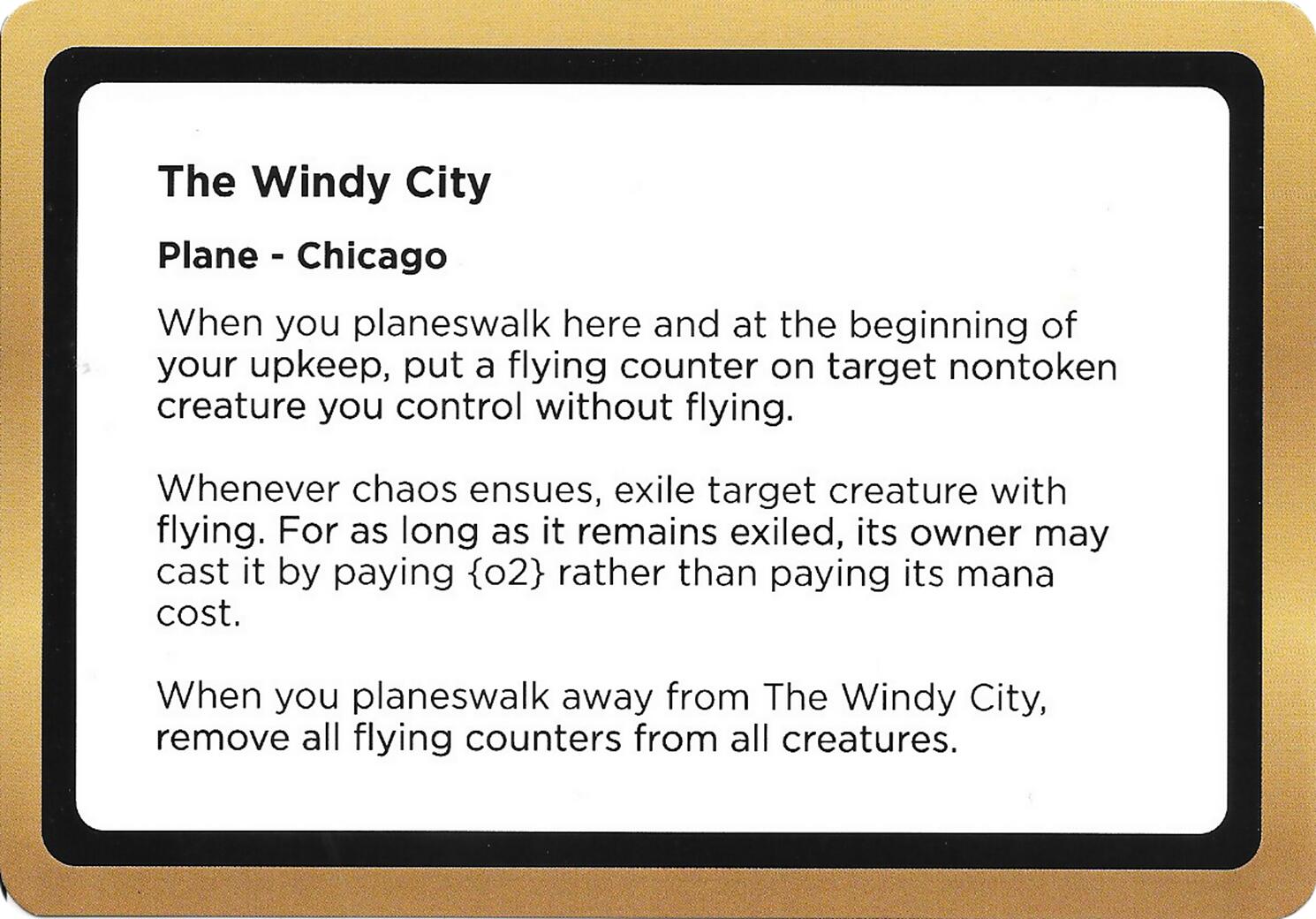 The Windy City (Black Lotus Unknown Planechase) [Oversize Cards] | Black Swamp Games