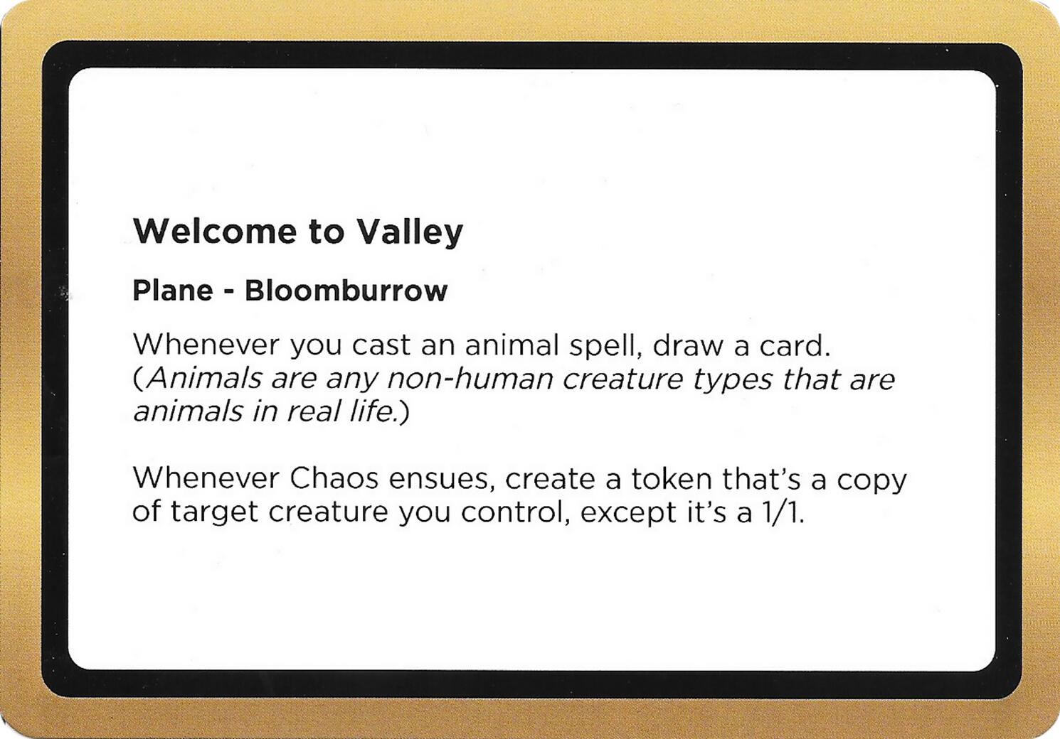 Welcome to Valley (Black Lotus Unknown Planechase) [Oversize Cards] | Black Swamp Games