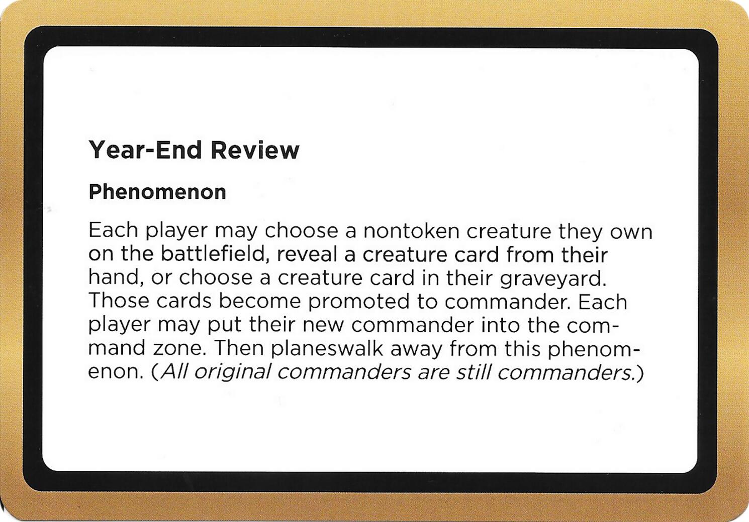 Year-End Review (Black Lotus Unknown Planechase) [Oversize Cards] | Black Swamp Games