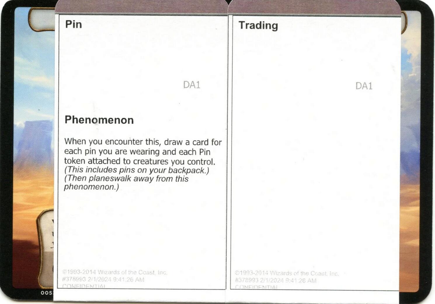 Pin Trading (Black Lotus Unknown Planechase) [Oversize Cards] | Black Swamp Games