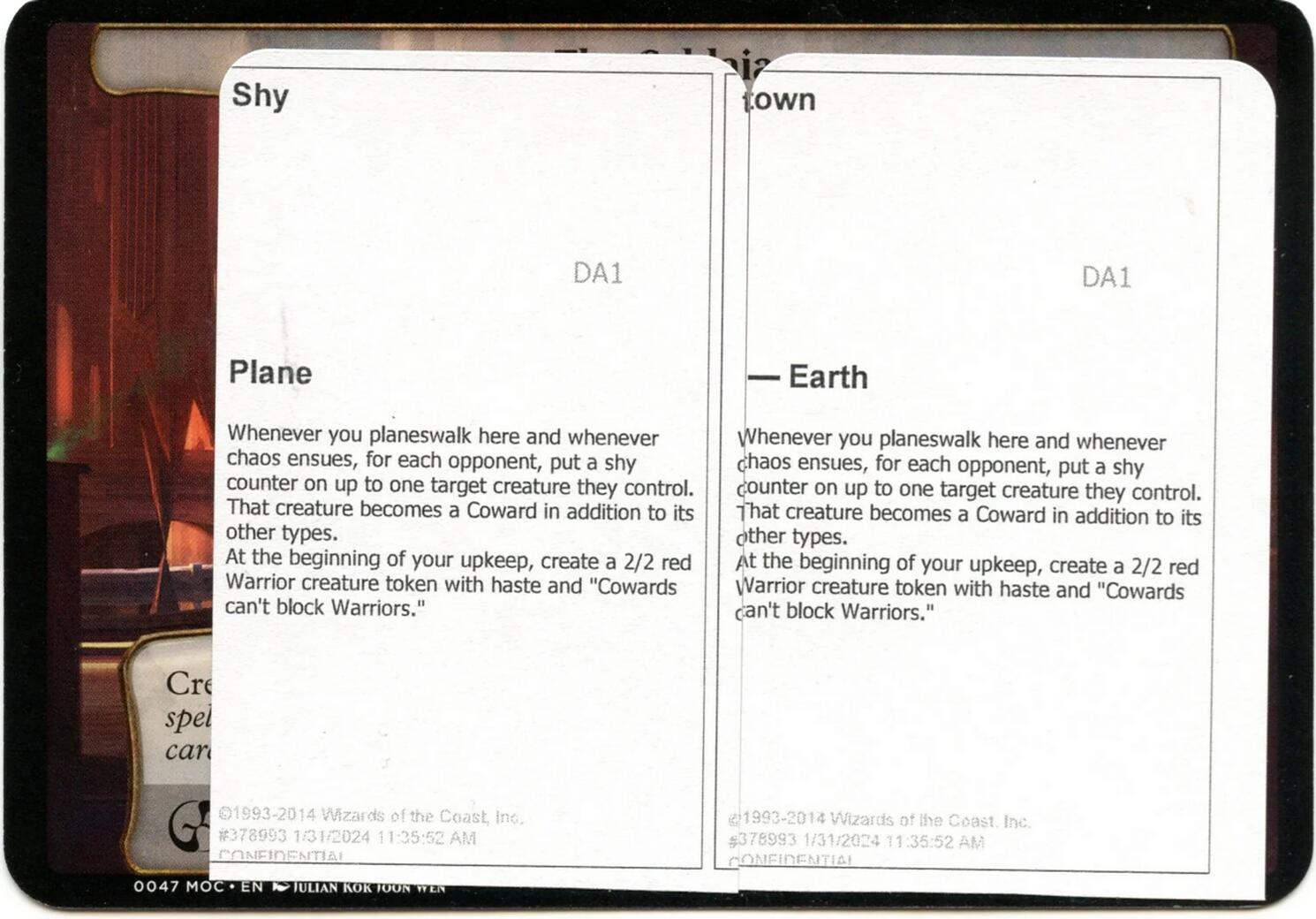 Shy Town (Black Lotus Unknown Planechase) [Oversize Cards] | Black Swamp Games
