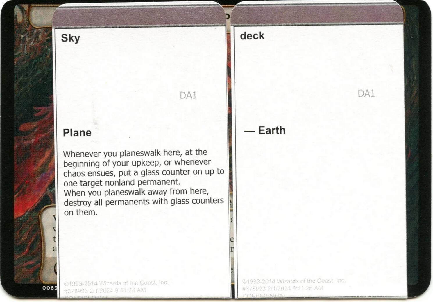 Sky Deck (Black Lotus Unknown Planechase) [Oversize Cards] | Black Swamp Games