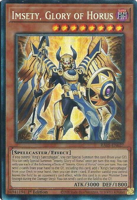Imsety, Glory of Horus (Collector's Rare) [RA05-EN027] Collector's Rare | Black Swamp Games