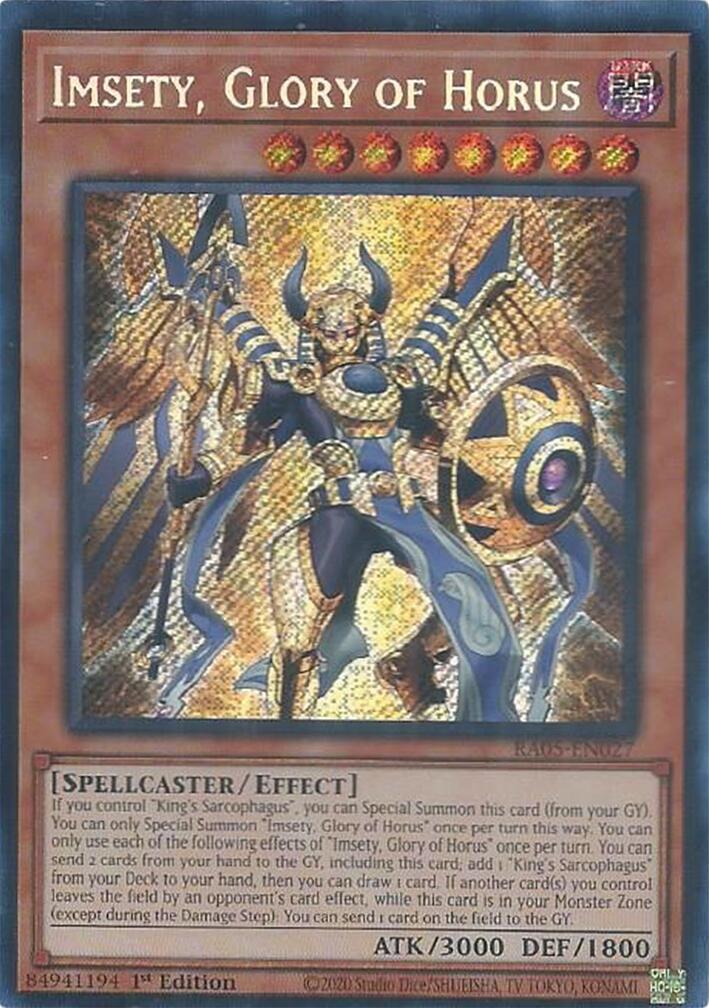 Imsety, Glory of Horus (Secret Rare) [RA05-EN027] Secret Rare | Black Swamp Games