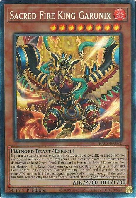 Sacred Fire King Garunix (Collector's Rare) [RA05-EN031] Collector's Rare | Black Swamp Games