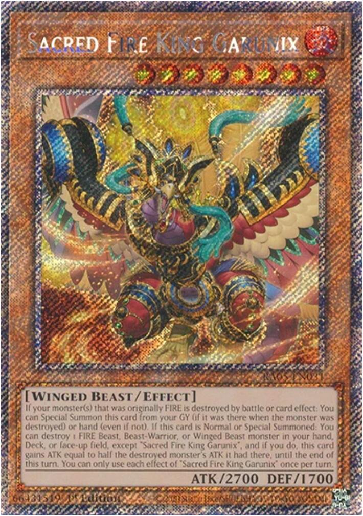 Sacred Fire King Garunix (Platinum Secret Rare) [RA05-EN031] Platinum Secret Rare | Black Swamp Games