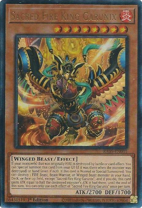 Sacred Fire King Garunix (Ultimate Rare) [RA05-EN031] Ultimate Rare | Black Swamp Games