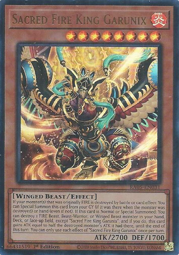 Sacred Fire King Garunix (Ultra Rare) [RA05-EN031] Ultra Rare | Black Swamp Games