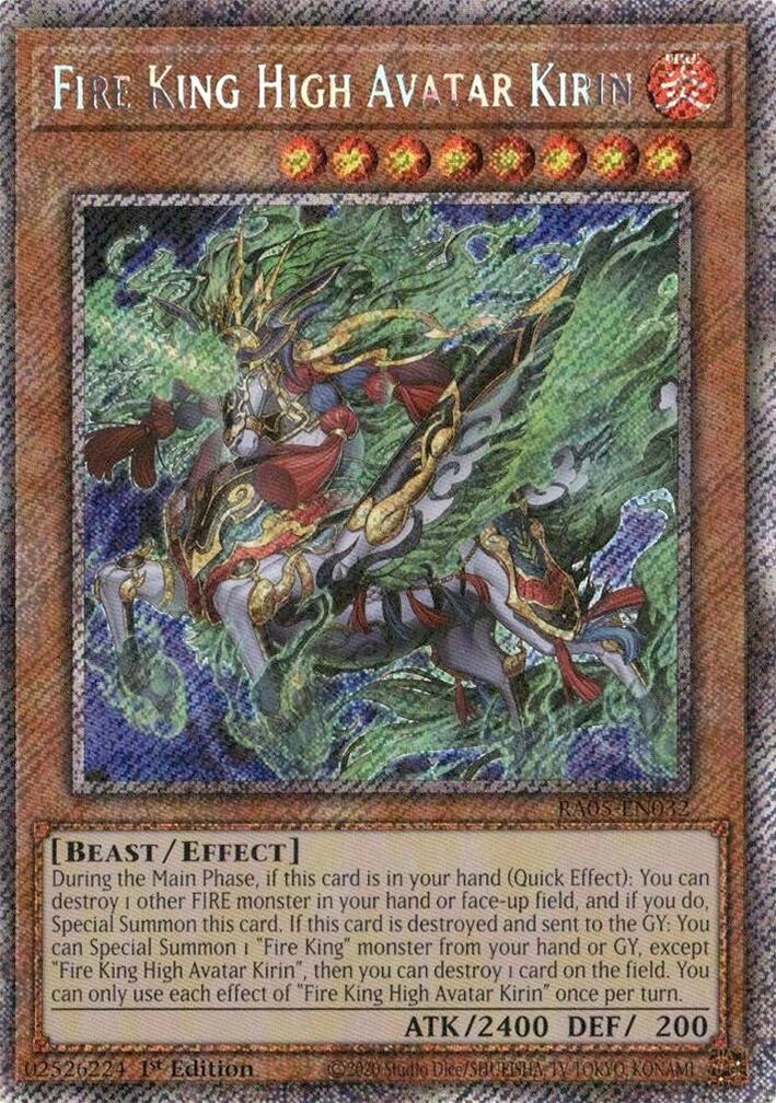 Fire King High Avatar Kirin (Platinum Secret Rare) [RA05-EN032] Platinum Secret Rare | Black Swamp Games