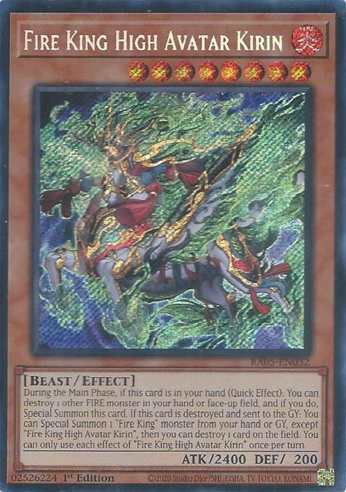 Fire King High Avatar Kirin (Secret Rare) [RA05-EN032] Secret Rare | Black Swamp Games