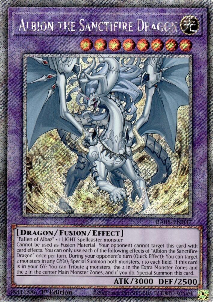 Albion the Sanctifire Dragon (Platinum Secret Rare) [RA05-EN037] Platinum Secret Rare | Black Swamp Games