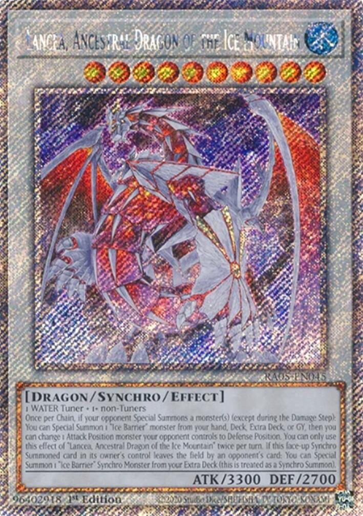 Lancea, Ancestral Dragon of the Ice Mountain (Platinum Secret Rare) [RA05-EN045] Platinum Secret Rare | Black Swamp Games