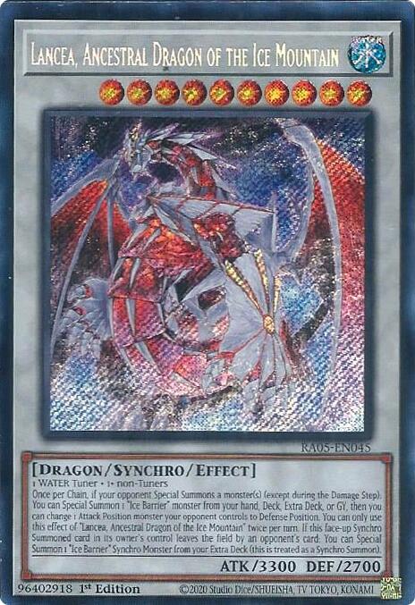 Lancea, Ancestral Dragon of the Ice Mountain (Secret Rare) [RA05-EN045] Secret Rare | Black Swamp Games