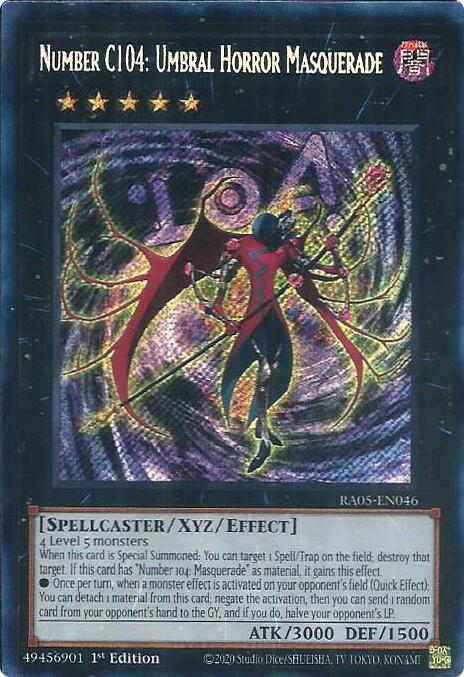 Number C104: Umbral Horror Masquerade (Secret Rare) [RA05-EN046] Secret Rare | Black Swamp Games