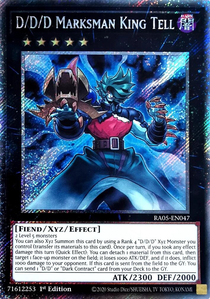 D/D/D Marksman King Tell (Platinum Secret Rare) [RA05-EN047] Platinum Secret Rare | Black Swamp Games