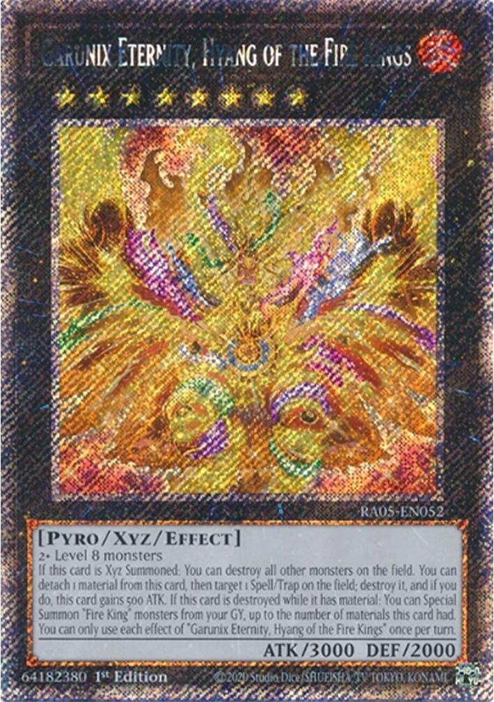 Garunix Eternity, Hyang of the Fire Kings (Platinum Secret Rare) [RA05-EN052] Platinum Secret Rare | Black Swamp Games