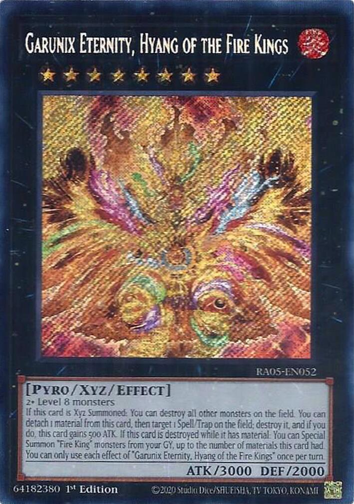 Garunix Eternity, Hyang of the Fire Kings (Secret Rare) [RA05-EN052] Secret Rare | Black Swamp Games