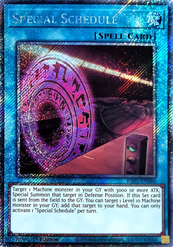 Special Schedule (Platinum Secret Rare) [RA05-EN060] Platinum Secret Rare | Black Swamp Games