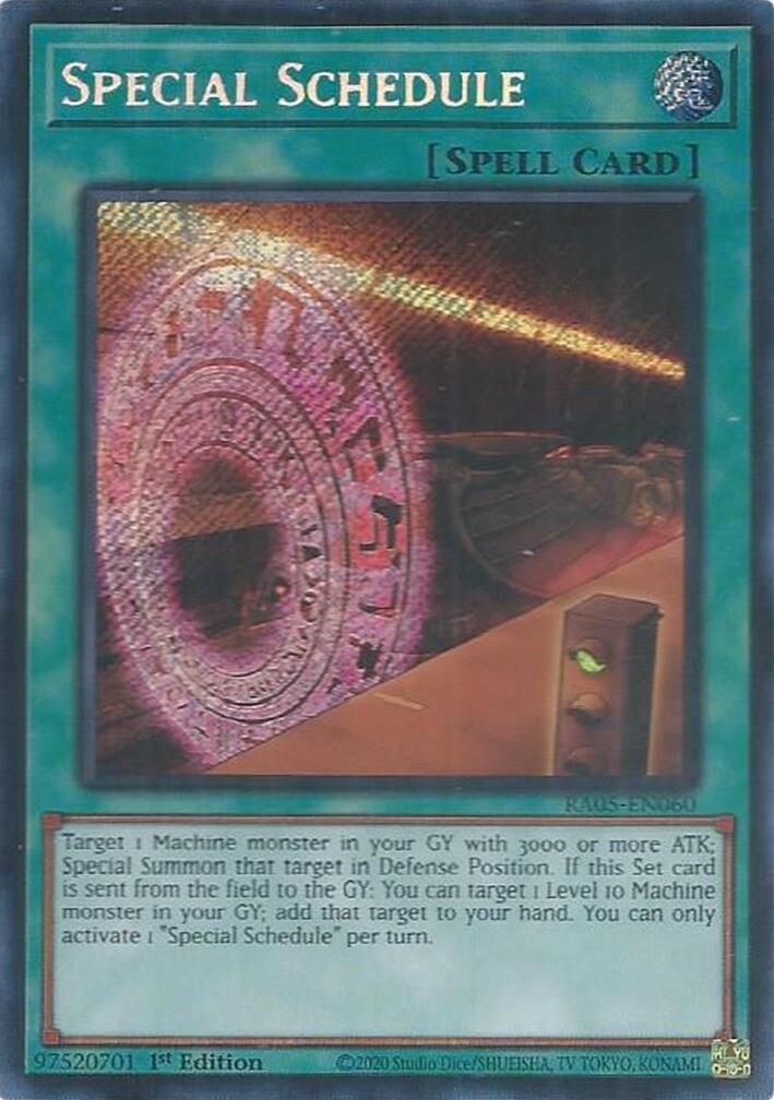 Special Schedule (Secret Rare) [RA05-EN060] Secret Rare | Black Swamp Games