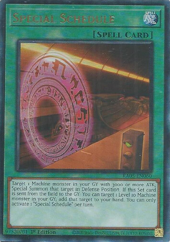 Special Schedule (Ultimate Rare) [RA05-EN060] Ultimate Rare | Black Swamp Games