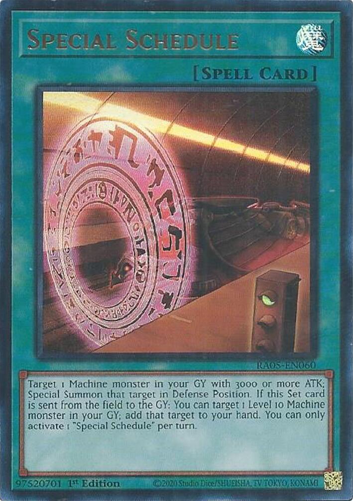 Special Schedule (Ultra Rare) [RA05-EN060] Ultra Rare | Black Swamp Games