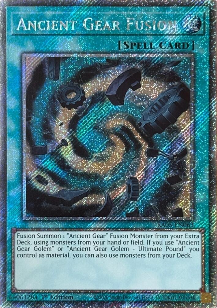 Ancient Gear Fusion (Platinum Secret Rare) [RA05-EN063] Platinum Secret Rare | Black Swamp Games