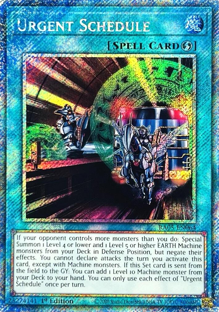 Urgent Schedule (Platinum Secret Rare) [RA05-EN064] Platinum Secret Rare | Black Swamp Games