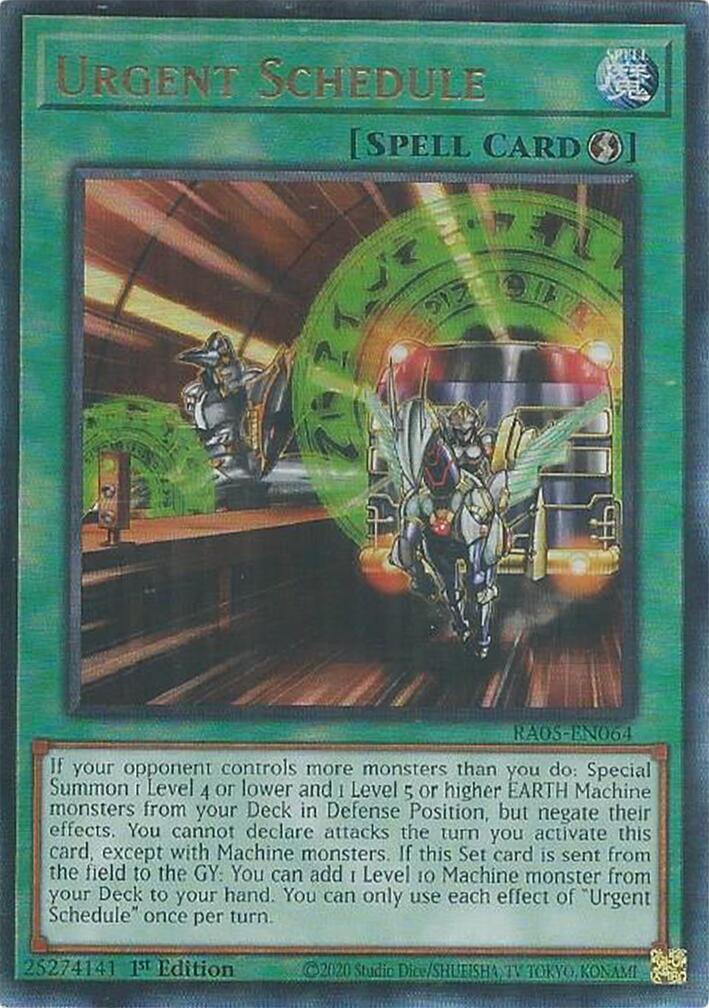 Urgent Schedule (Ultimate Rare) [RA05-EN064] Ultimate Rare | Black Swamp Games