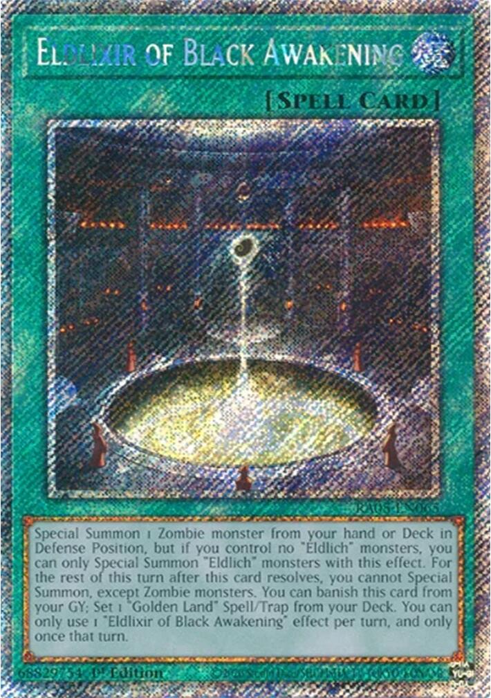 Eldlixir of Black Awakening (Platinum Secret Rare) [RA05-EN065] Platinum Secret Rare | Black Swamp Games