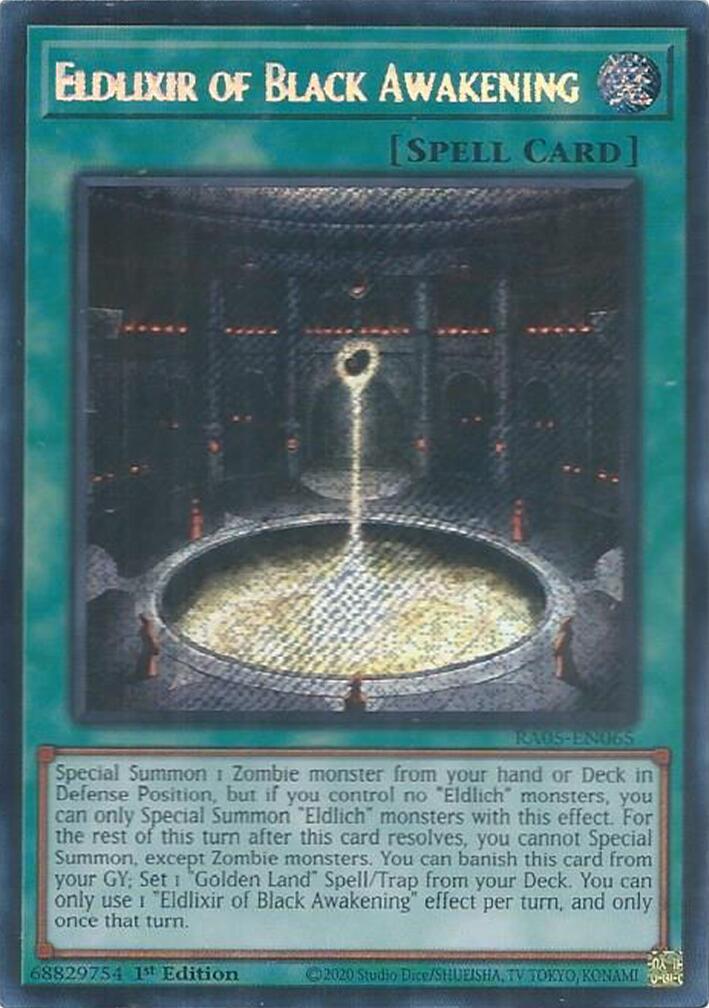 Eldlixir of Black Awakening (Secret Rare) [RA05-EN065] Secret Rare | Black Swamp Games