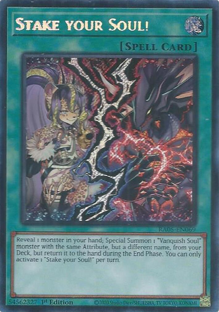 Stake your Soul! (Secret Rare) [RA05-EN069] Secret Rare | Black Swamp Games