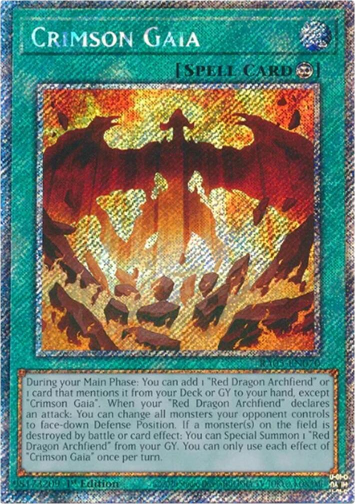 Crimson Gaia (Platinum Secret Rare) [RA05-EN070] Platinum Secret Rare | Black Swamp Games