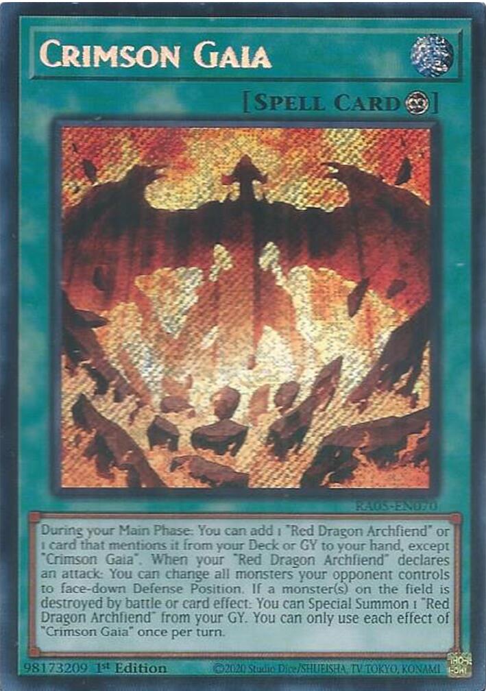 Crimson Gaia (Secret Rare) [RA05-EN070] Secret Rare | Black Swamp Games