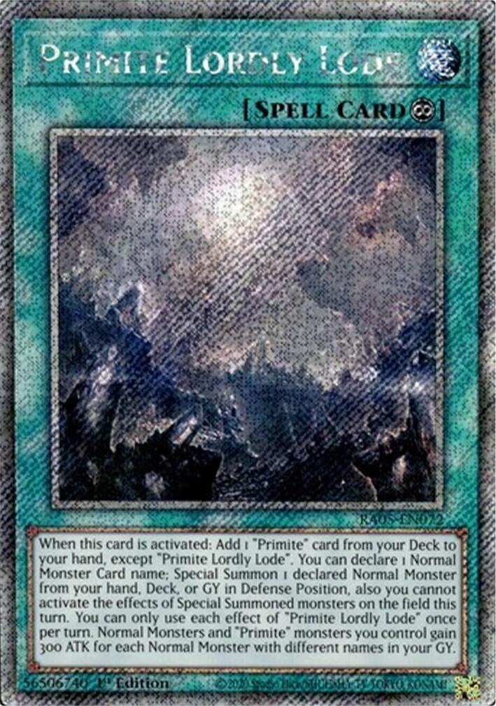 Primite Lordly Lode (Platinum Secret Rare) [RA05-EN072] Platinum Secret Rare | Black Swamp Games