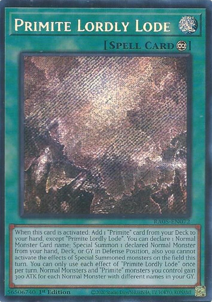 Primite Lordly Lode (Secret Rare) [RA05-EN072] Secret Rare | Black Swamp Games