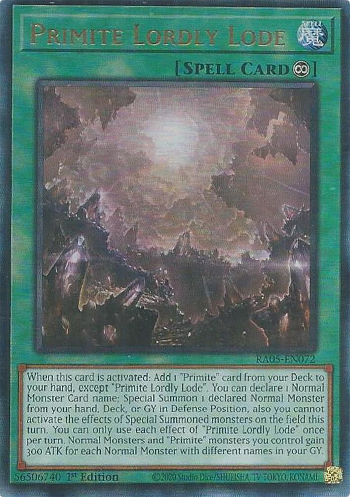 Primite Lordly Lode (Ultimate Rare) [RA05-EN072] Ultimate Rare | Black Swamp Games